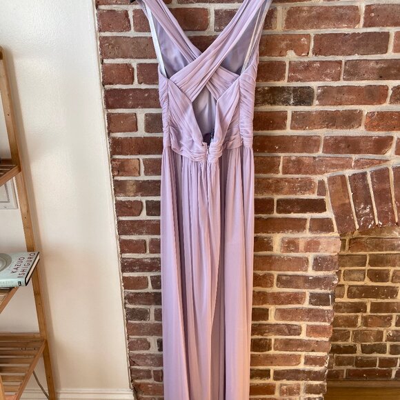 David's Bridal Bridesmaid Mesh Long Dress with Crisscross Back, Size 4 - Picture 8 of 8